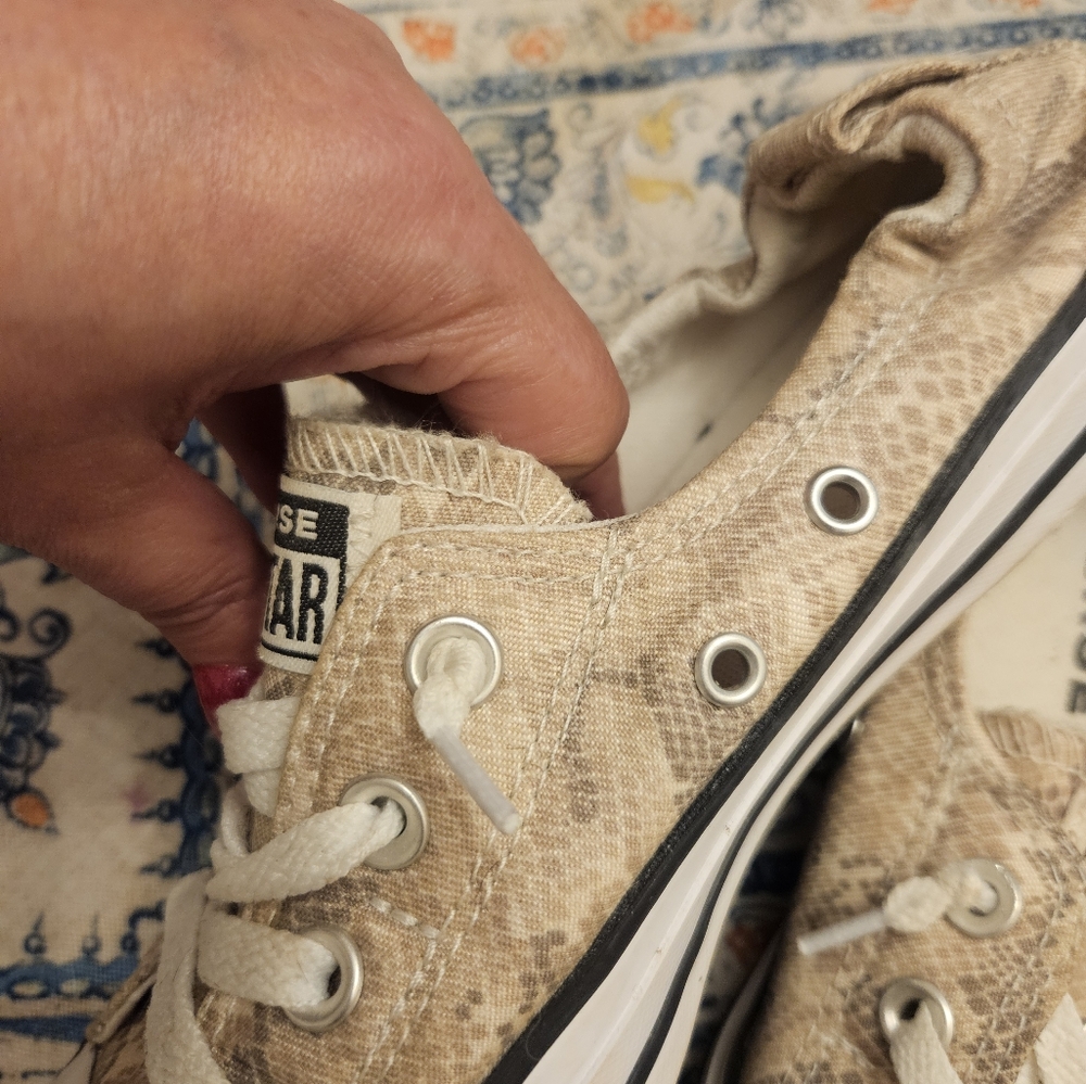 Converse Tan Snake Pattern Sneakers